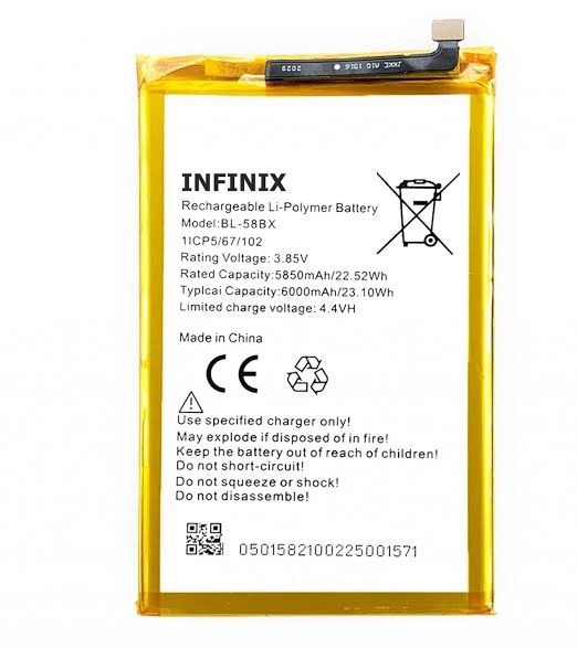BATTERIE INFINIX (BL-58BX) HOT 10S/HOT 10PLAY/HOT9/HOT9 PLAY/HOT 11PLAY/SMART 4PLUS